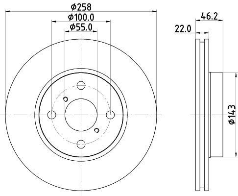 HELLA 8DD 355 114-311 BRAKE DISC Front (PAIR)