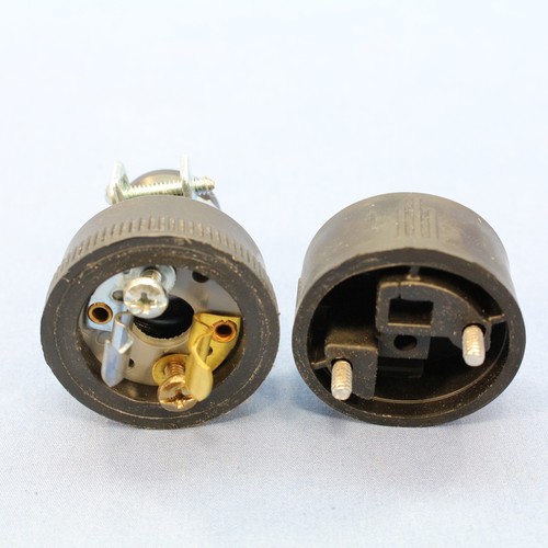 Cooper 224 Negro Hoja Recta 15A 125V 1-15R Enchufe Conectores Goma Paquete de 10 - Imagen 6 de 8