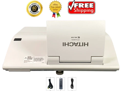 Hitachi CP-A301N 3LCD Projector Ultra Short Throw HD 1080p 3000 ANSI HDMI Bundle