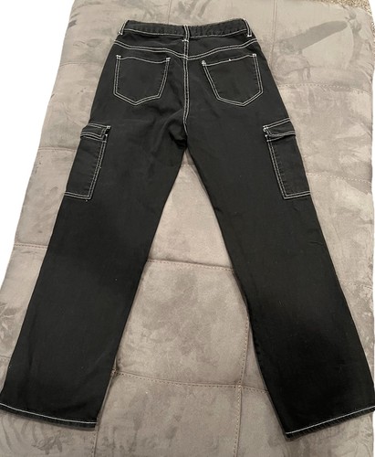 S.O.N.G. Cargo Pants 7/28 | Black w/white Accents On Seams | Women’s | See Pics - Picture 2 of 3