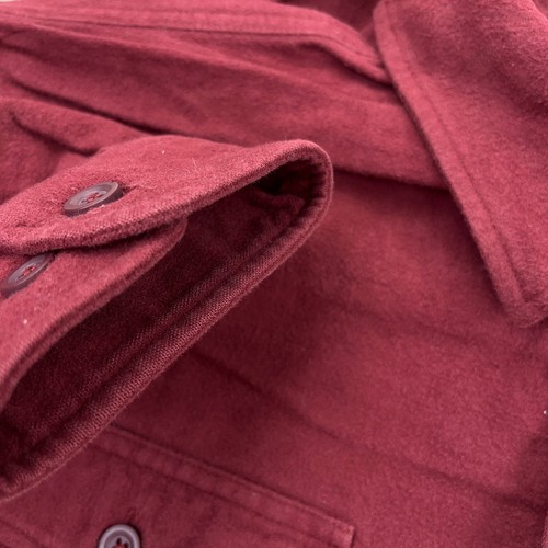 Vintage LL Bean Hemd Herren XXL groß weinrot Knopfleiste sämisch dick schweres Tuch - Bild 5 von 10