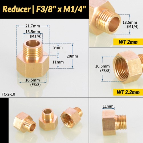 1/8 1/4 bis 1 Zoll BSP Messing Fitting Gewindefittings | Reduzierstück IG x AG - Picture 20 of 30