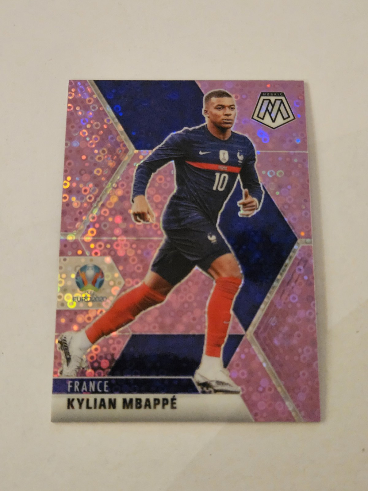 2021 Panini Mosaic UEFA Euro 2020  Kylian Mbappe #112 Purple Circles Prizm /49