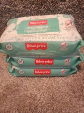 Lot Of 3 Fisher Price Baby Wipes 60 Wipes Each. Fragrance Free
