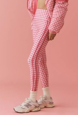 Anthropologie Beach Riot Nella Leggings Pink Gingham Size M NWT