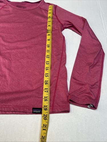 Youth PATAGONIA Capilene Spiced Coral Pink Base Layer Shirt Long Slv Kids XL 14 - Picture 7 of 8