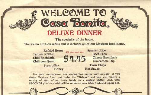 Vintage Casa Bonita Dinner Menu – Lakewood CO Restaurant Diner Collectible - Picture 2 of 4