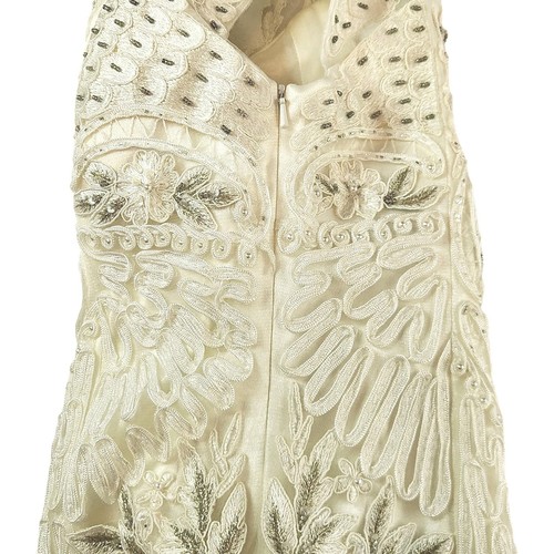 Sue Wong Ivory Lace Cocktail Dress Sz 2 Embroidered Nocturne Collection Formal - Picture 17 of 20