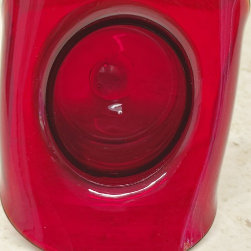 Glas Zylinder Hut Zahnstocher Halter rot 2,5" hoch glatt mundgeblasen - Bild 7 von 12