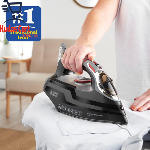 Russell Hobbs Dampfbügeleisen Extra Steam Boost Keramik Selbstreinigungsspray Kleidung - Bild 2 von 13