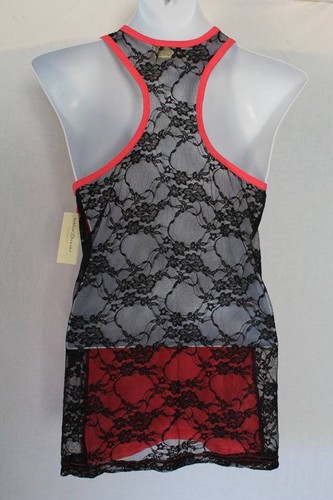 NEW Womens Sleep Shirt Pajamas Size Small Pink Tank Top PJs Lace Back Boss - Bild 2 von 2