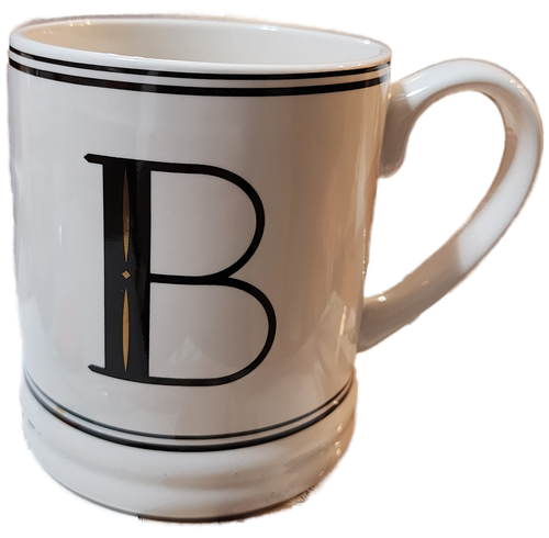 Threshold Steinzeug Monogramm Kaffeebecher Tasse Buchstabe B mikrowellengeeignet spülmaschinenfest