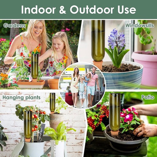 8x Irrigation System Terracotta Automatic Plant Self Watering Spikes Drip Home - Picture 10 of 12