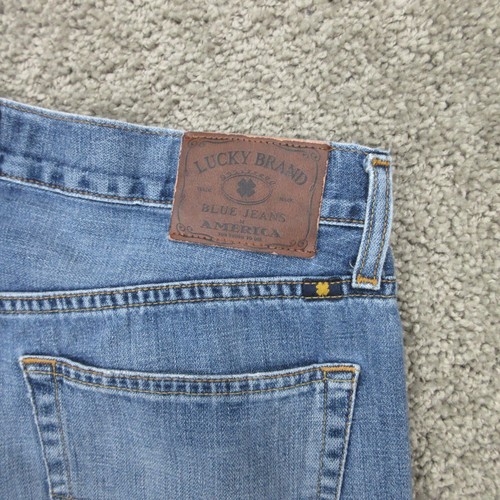Lucky Brand Jeans Mens 34x32 Blue 181 Relaxed Straight Faded Whisker Denim Pants - Picture 10 of 11