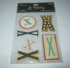 The Paper Studio - La Petites - 3D Stickers - Monogram Letter X- New Package