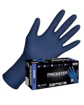 SAS Safety Thickster 6603 Powdered Disposable Latex Gloves 14 ml Large 50 Gloves