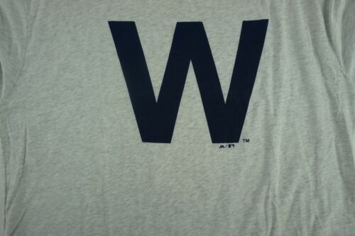 Chicago Cubs Shirt Adult Large Gray Majestic Threads 2016 W Short Sleeve - Picture 2 of 7