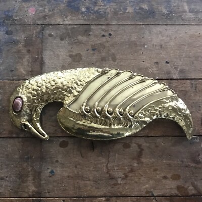 Vintage belt buckle oversized brass bird Mexican | eBay display picture 2