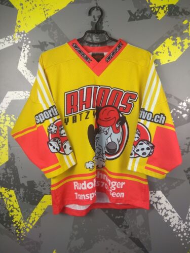 Rhinos Yatzy Trikot Vintage Hockey Shirt 90s Wuthrich Schweiz Herren Gr. XS ig93