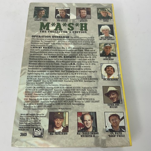 MASH Collectors Edition VHS 1993 Sticky Wicket Carry On Hawkeye O.R. Sealed READ - Bild 2 von 10