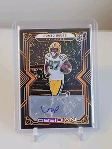 2022 Obsidian Romeo Doubs Rookie Autos RC #140 Etch Orange /75