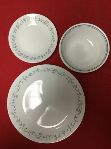 Set 24 Corelle COUNTRY COTTAGE - 8 Cereal Bowls, 8 Bread Plates, 8 Dinner Plates