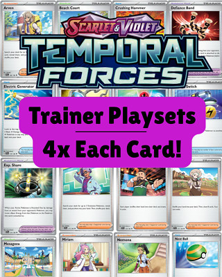 Pokémon Trainer Card Playsets - 4x Card - SV05: TEMPORAL FORCES - NM