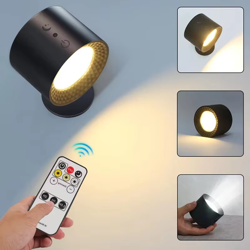 360° Rotatable LED Wall Lamp with Touch & Remote Control, USB Rechargeable - Picture 10 of 13