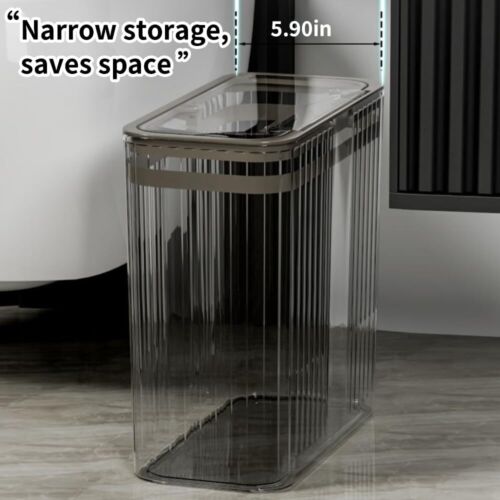 Transparent Trash Can Bathroom Trash Cans with Lids 3.5 Gallon Garbage Can fo... - Picture 5 of 8