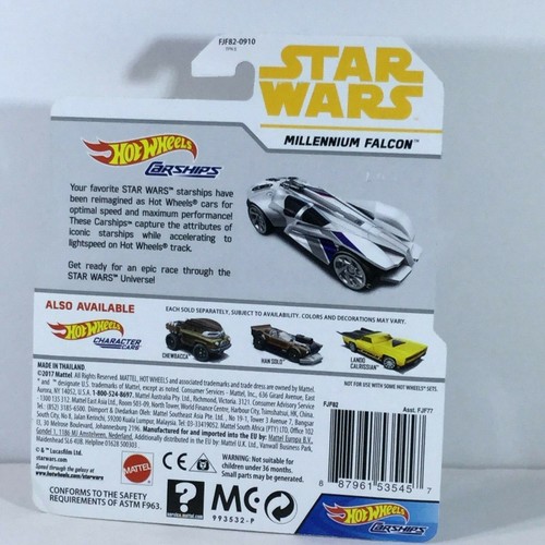 Lotto Hot Wheels Personaggi Cars Star Wars Millenium Falcon, Chewbacca, Boba Fett - Foto 8 di 12
