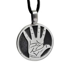 Hand of Fortune Pendant Pewter Amulet Palmistry Tarot Talisman Jewellery
