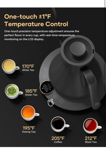 Cocinare Gooseneck Electric Kettle with One-touch ±1℉ Temperature Control - Picture 2 of 11