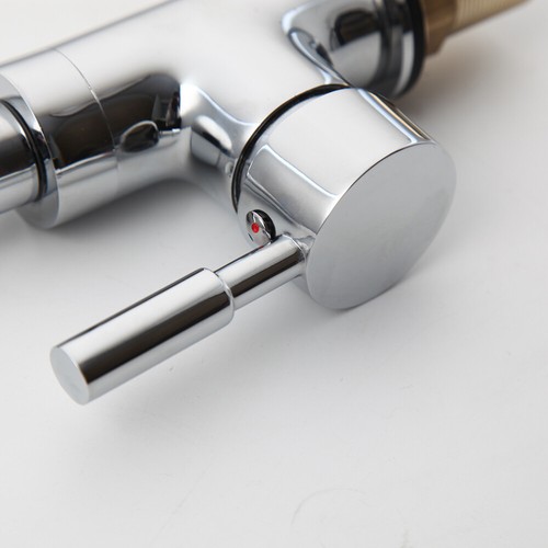 Miscelatore lavabo bagno girevole ad arco nero cromato rubinetto ottone foro singolo - Foto 8 di 21