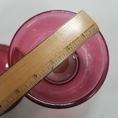 Zipf’s Candies Reading PA Hand Painted Cranberry Glass Lidded Candy Dish Floral - Picture 10 of 13