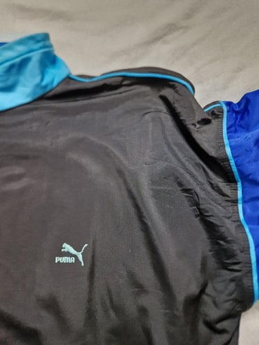 Vintage 80s Puma Colorblock Tracksuit Too Black/Blue Sweatsuit Mens. XL - Picture 5 of 12