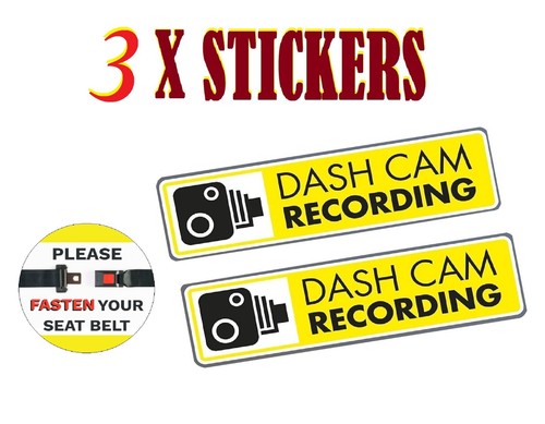 DASH CAM RECORDING, CAMERA STICKER, WARNING VIDEO RECORDING, - Picture 1 of 9