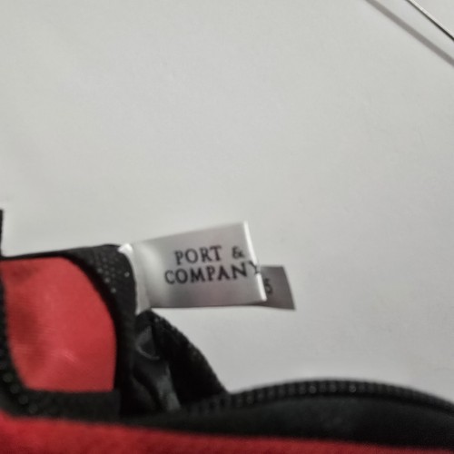 Folgers Logo Waist Fanny Pack Travel Zipper Adjustable Red Black Port & Company - Picture 8 of 24