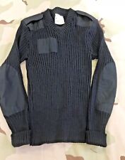 British Commando Sweater Woolly Pully Crew Neck with Epaulets /& Pen Pocket