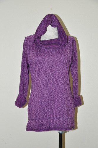 Felpa RBX Viola Space Dye Elasticizzata con Cappuccio Cowlneck Top Sportivo Attivo Donna M - Foto 13 di 18