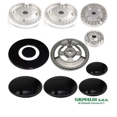 KIT PIATTELLI SMALTATI LUCIDI E BRUCIATORI PIANO COTTURA CANDY CUCINA 5 FUOCHI