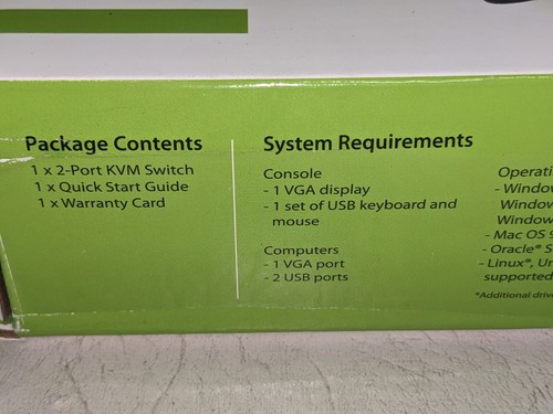 NEW! IOGEAR GCS22U KVM Switch 2 PORTS USB VGA CABLE KVM SWITCH (O6) - Picture 7 of 8