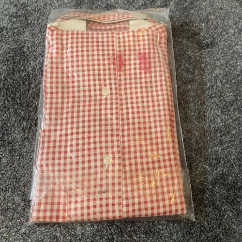 True Vintage NOS 60s 70s Boys/Youth Red White Gingham Button Up Shirt Sz 18 (XL) - Picture 4 of 17