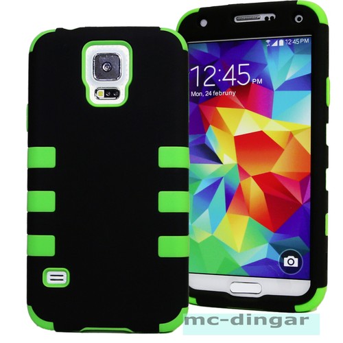 Hybrid Rugged Combo Hard Soft Shockproof Rubber Cover Case For Samsung Galaxy S5 - Picture 5 of 11