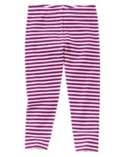 GYMBOREE BUNDLED  BRIGHT CRANBERRY N WHITE STRIPE LEGGINGS 6 12 18 24 2T 3 NWT