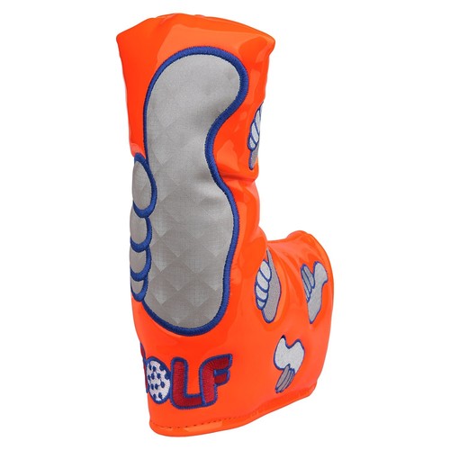 Orange Leather Thumb Golf Blade Putter Head Cover with Magnetic Closure - Picture 2 of 6
