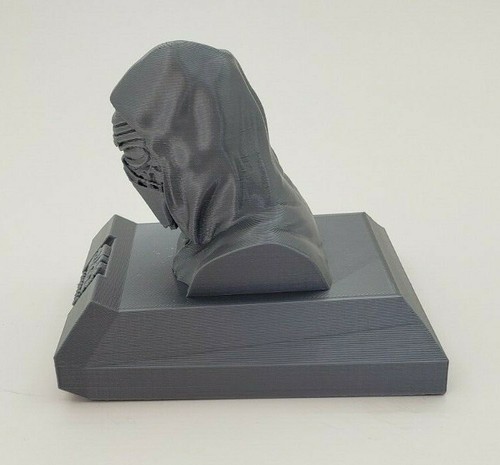Estatua Kylo Ren Episodio 7 de 3,5" impresa en 3D con base de plástico PLA plateado - Imagen 9 de 10