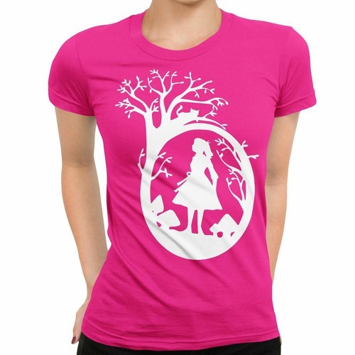 Alice in Wonderland Womens tshirt top T-Shirt Cheshire cat - Photo 13 sur 19