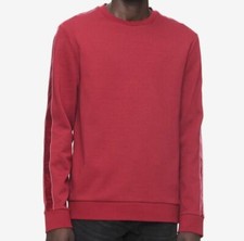  335 Calvin Klein Men Red Long-Sleeve Striped Pullover Crew-Neck Sweater Size M