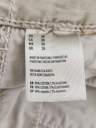 American Eagle Next Level Flex Longer Length 11” Inseam Khaki Shorts Size 30 Men - Picture 5 of 8