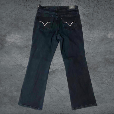 Levi's 512 Women's Jeans Perfectly Slimming Bootcut Black Studded Size 12 M